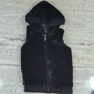 Limited Too Black Fleece Hooded Vest